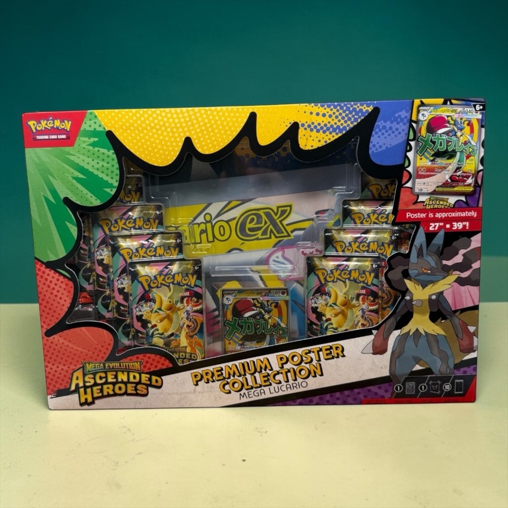 Pokemon Mega Lucario ex Premium Poster Collection Ascended Heroes 10 Packs NEW